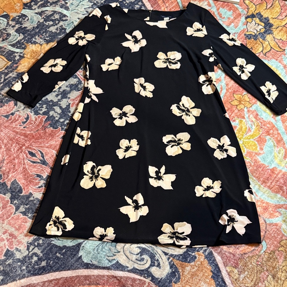Tommy Hilfiger Black Dress with White Floral Design